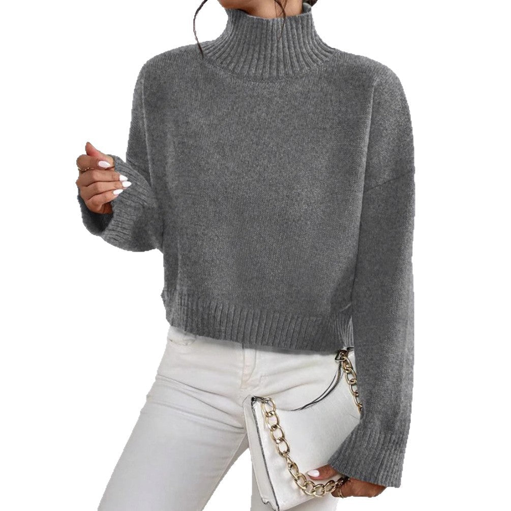 Stylish high collar sweater for ladies in soft wool blend. 5