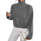 Stylish high collar sweater for ladies in soft wool blend. 5