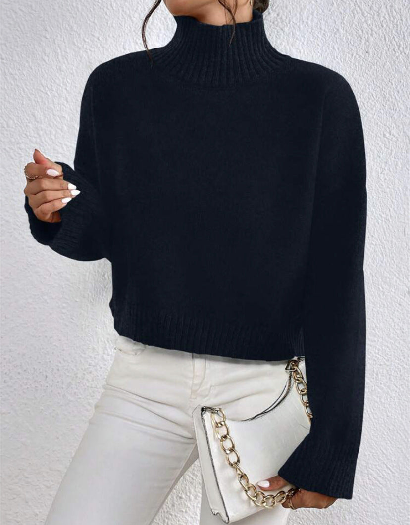 Stylish high collar sweater for ladies in soft wool blend. 6