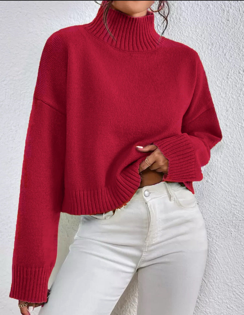 Stylish high collar sweater for ladies in soft wool blend. 7