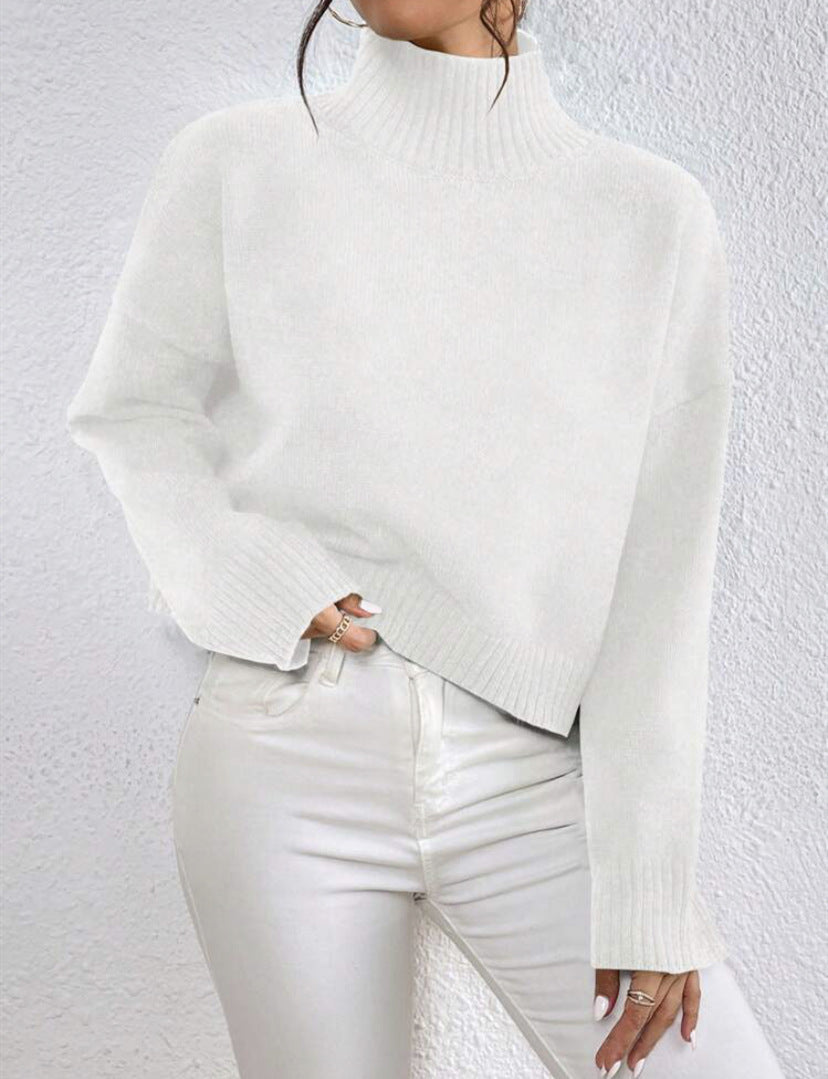 Stylish high collar sweater for ladies in soft wool blend. 8