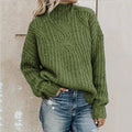 Ladies Comfortable Knitted Sweater with Stand-Up Collar Jully