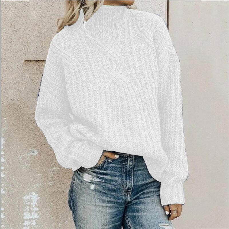 Ladies Comfortable Knitted Sweater with Stand-Up Collar Jully 6