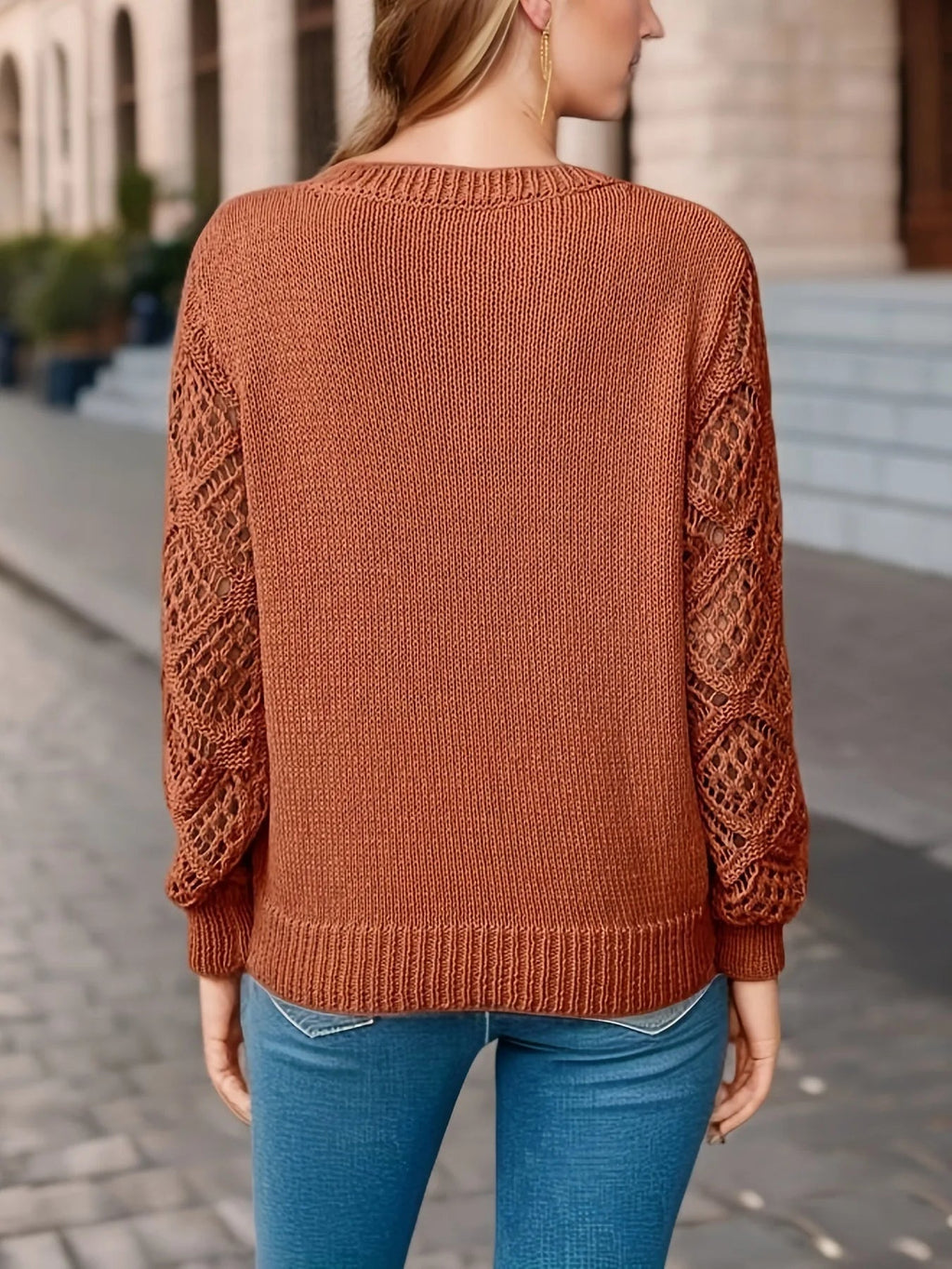 Elegant long sleeve V-neck sweater for women in various colors. 7