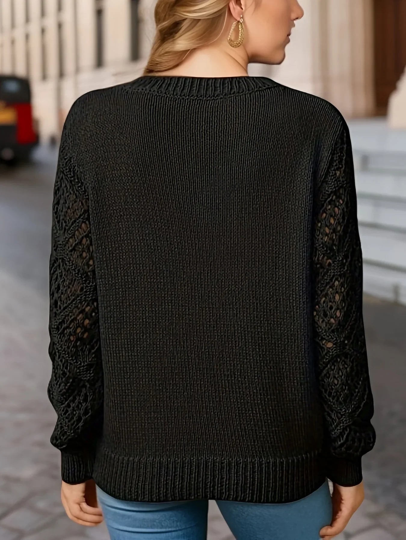 Elegant long sleeve V-neck sweater for women in various colors. 8