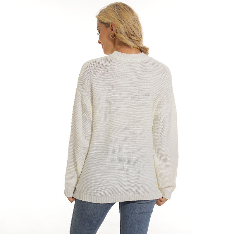 Elegant structured knit pullover for ladies in various colors. 3