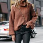 Elegant ladies sweater with high collar in various colors. 2