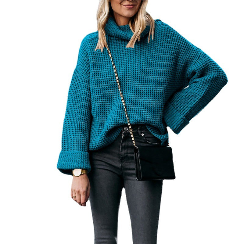 Elegant ladies sweater with high collar in various colors. 5