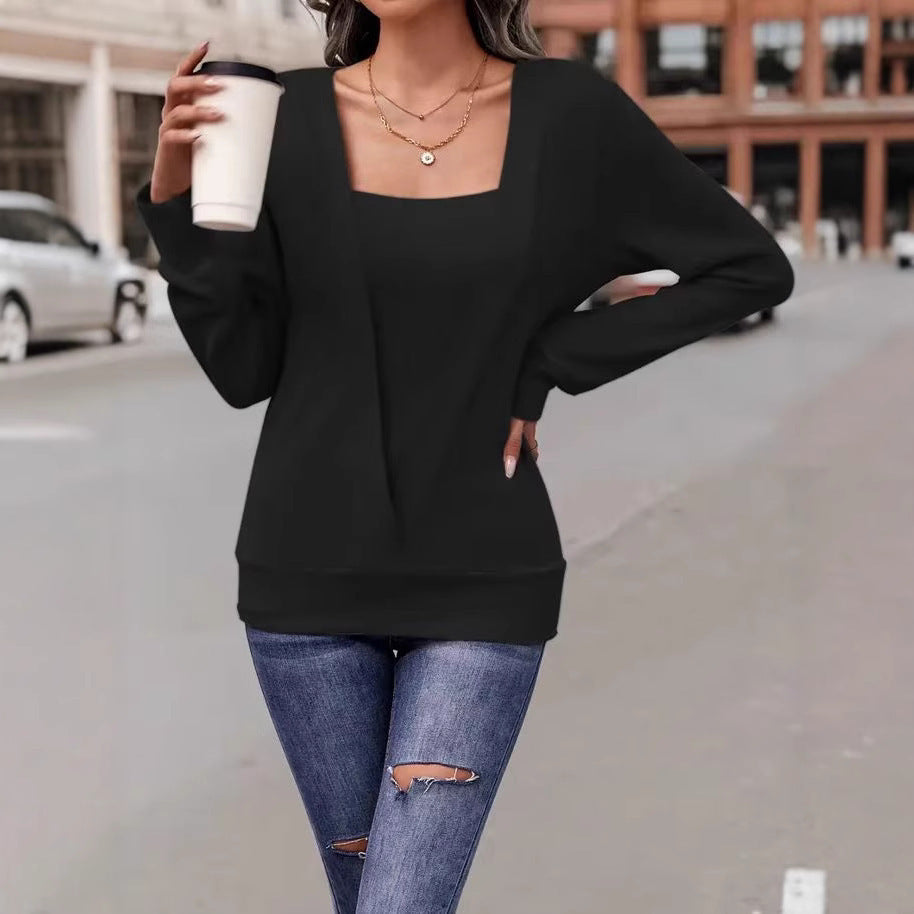 Elegant Ladies V-Neck Long Sleeve Sweater in high-quality knit. 6