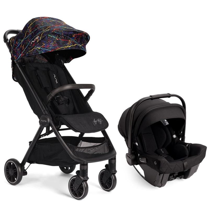 Travel System with Black Stroller and Car Seat