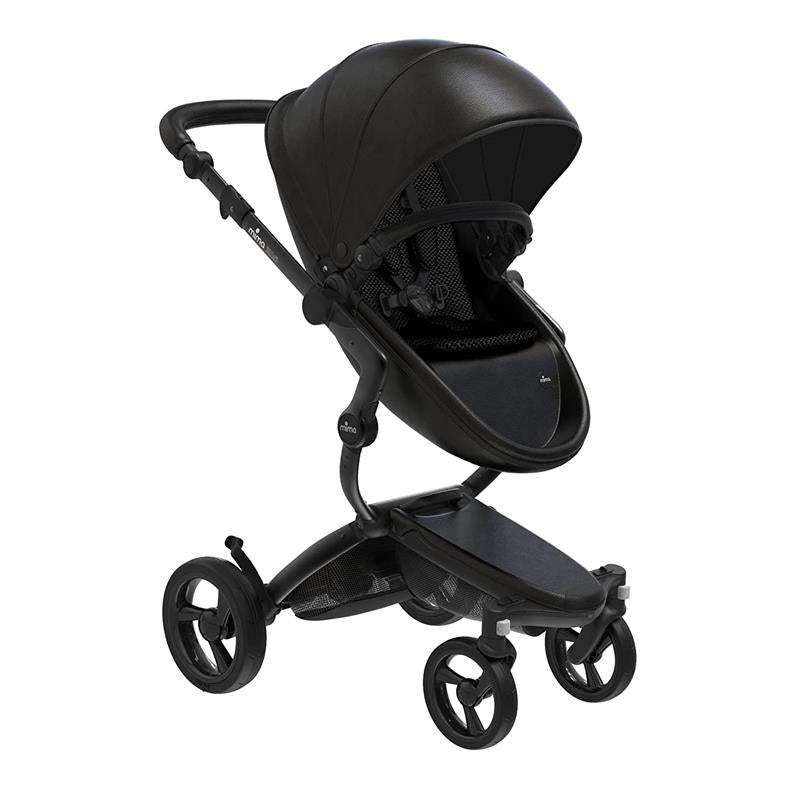 Convertible Stroller Black with Leatherette Fabric