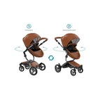 Luxury Stroller with Convertible Seat in Brown 3