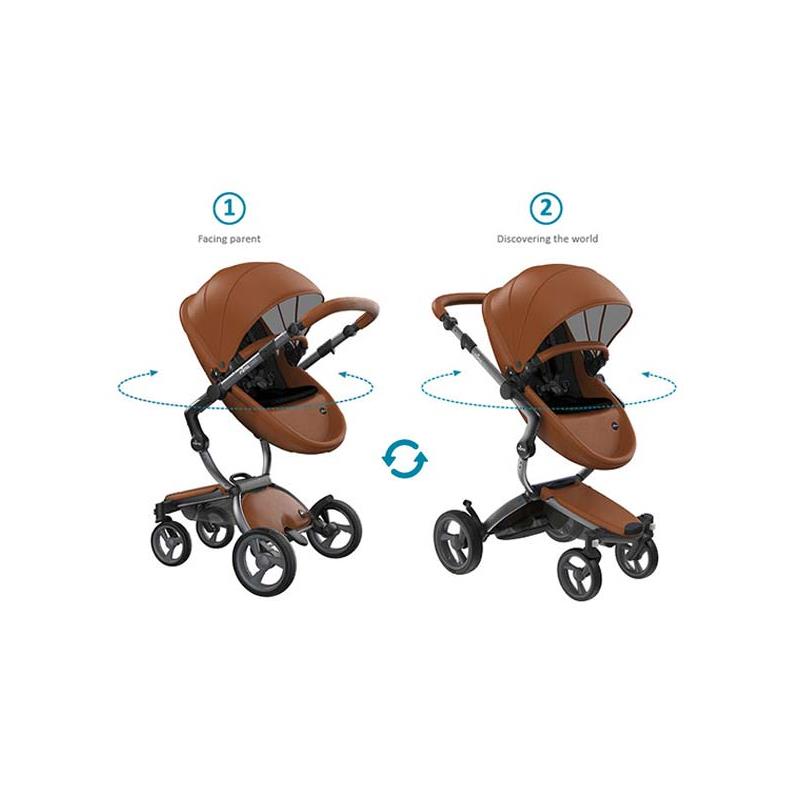 Luxury Stroller with Convertible Seat in Brown 3