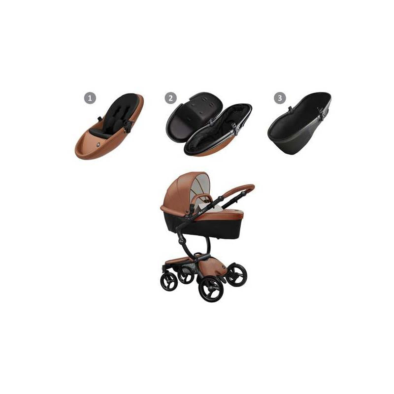 Luxury Stroller with Convertible Seat in Brown 5