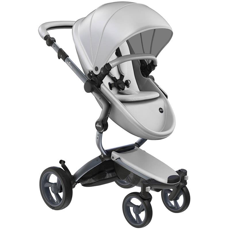 Luxury Stroller with Convertible Seat in White