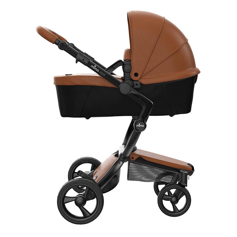 Luxury Stroller Brown Leatherette Fabric 2