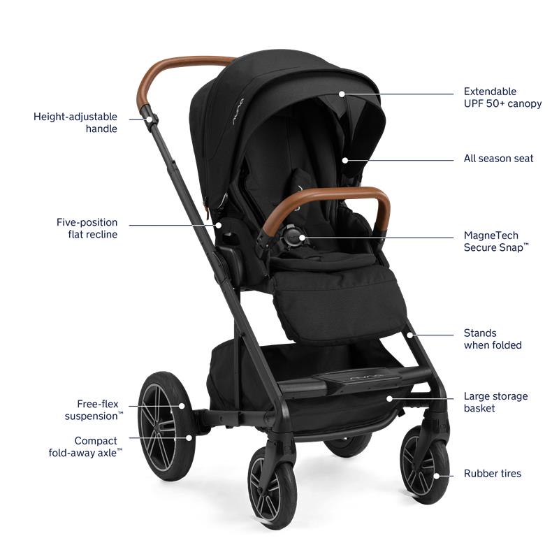 Multimode Stroller with Magnetic Buckle in Black 3