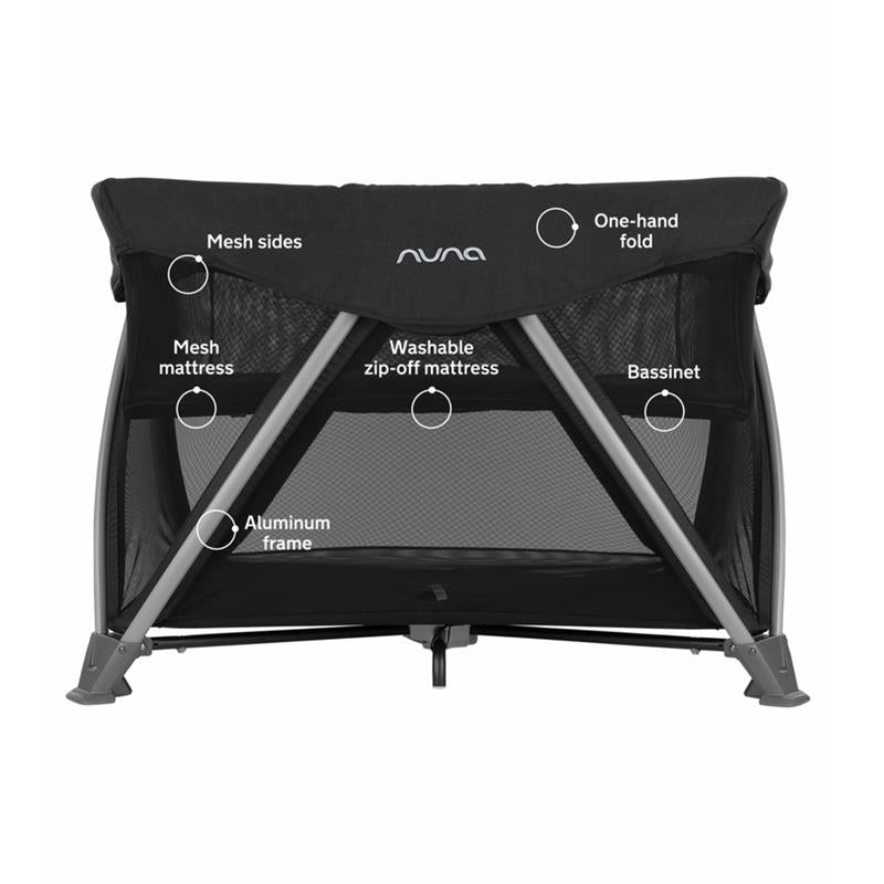 Portable Playard with Bassinet in Black 2