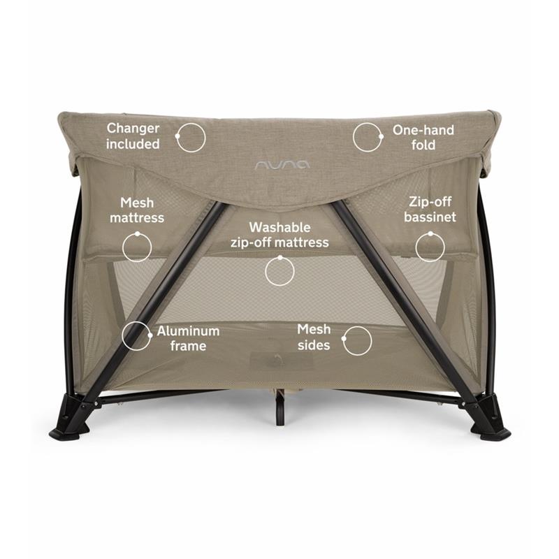 Portable Playard Beige with Zip-Off Bassinet 6