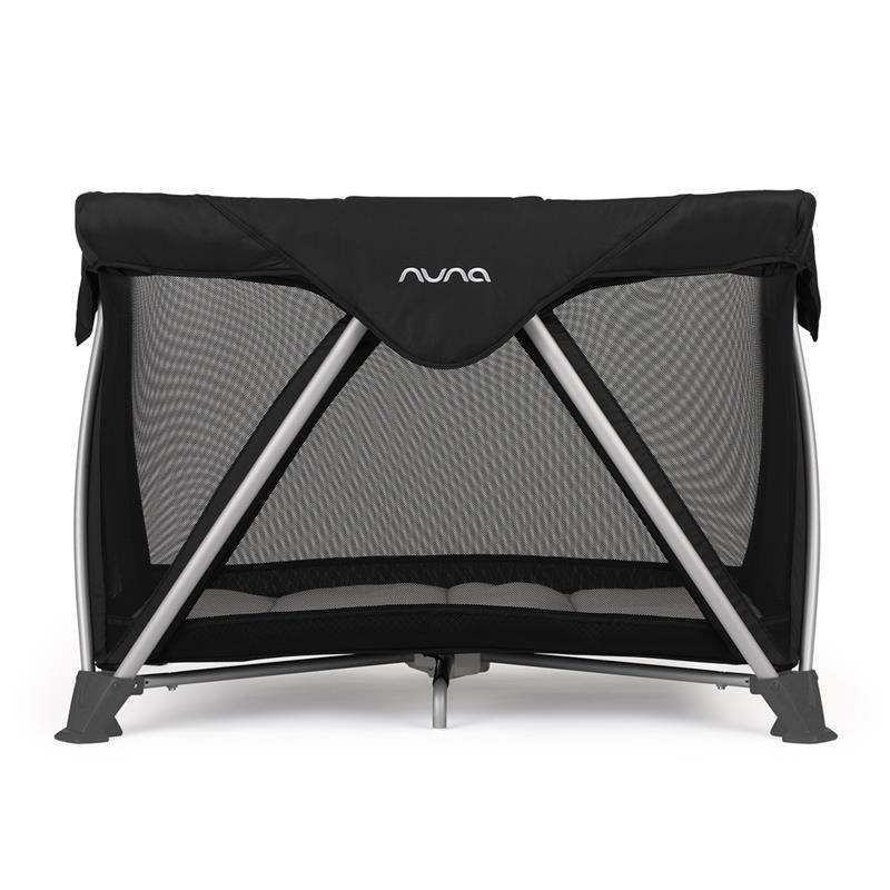 Portable Travel Crib Black with Breathable Mesh Design