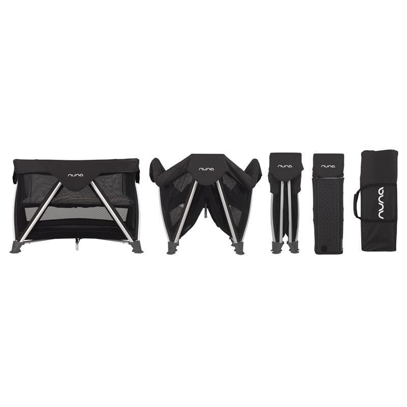 Portable Travel Crib Black with Breathable Mesh Design 5