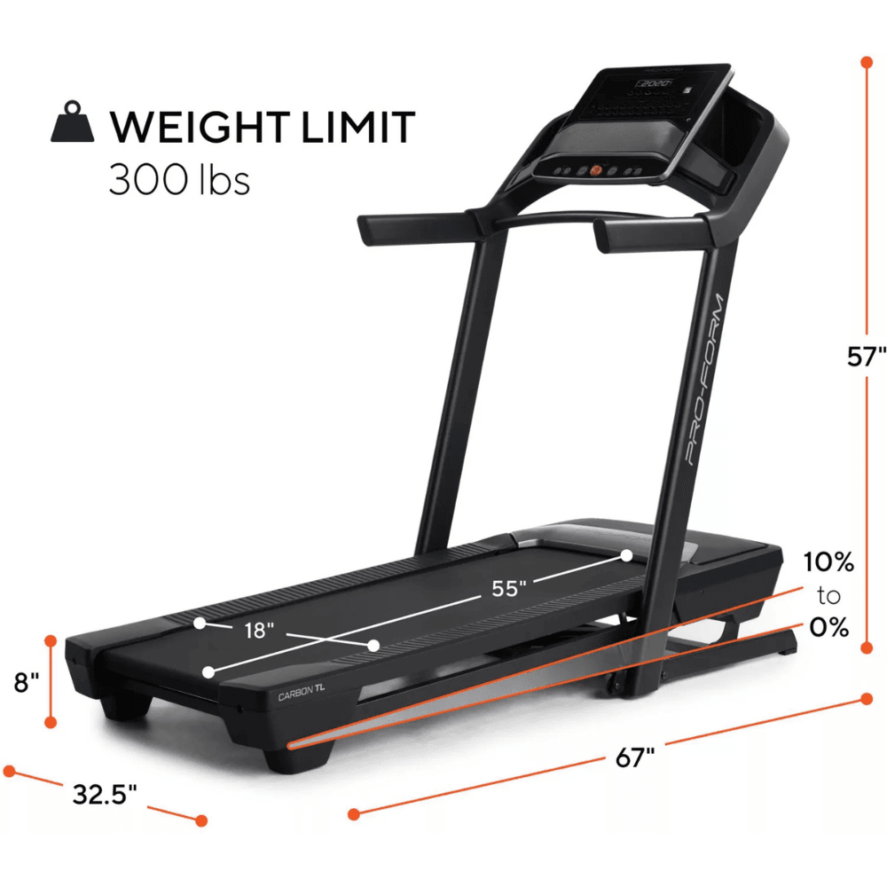 ProForm Carbon TL Treadmill 2023 for home fitness workouts. 12