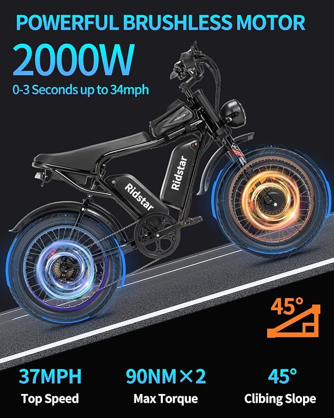 Q20 Pro Electric Bike in sleek black design 2