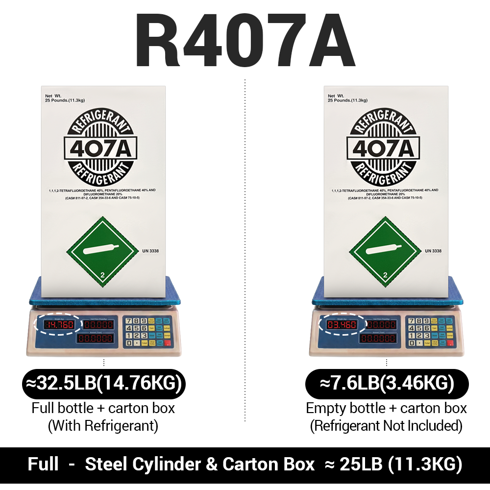 R407A Refrigerant Gas 25LB Orange Cylinder 7
