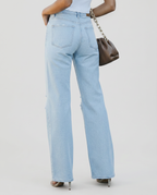 Roxie wide jeans with distressed knees for casual wear 2