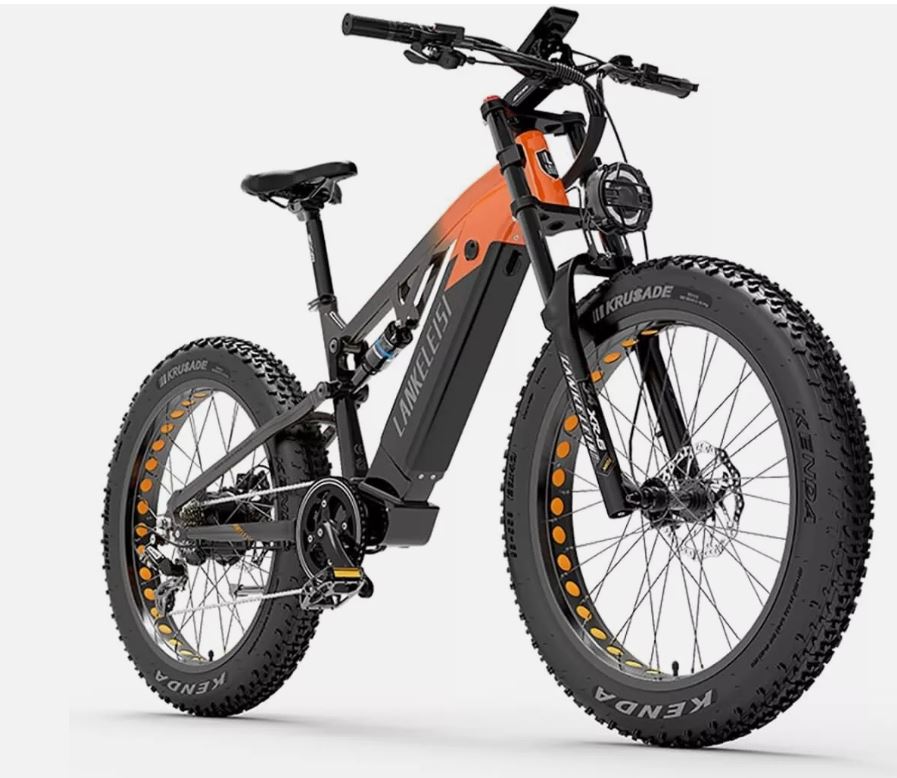 RV800 Electric Bike in black and orange design for urban riding 2