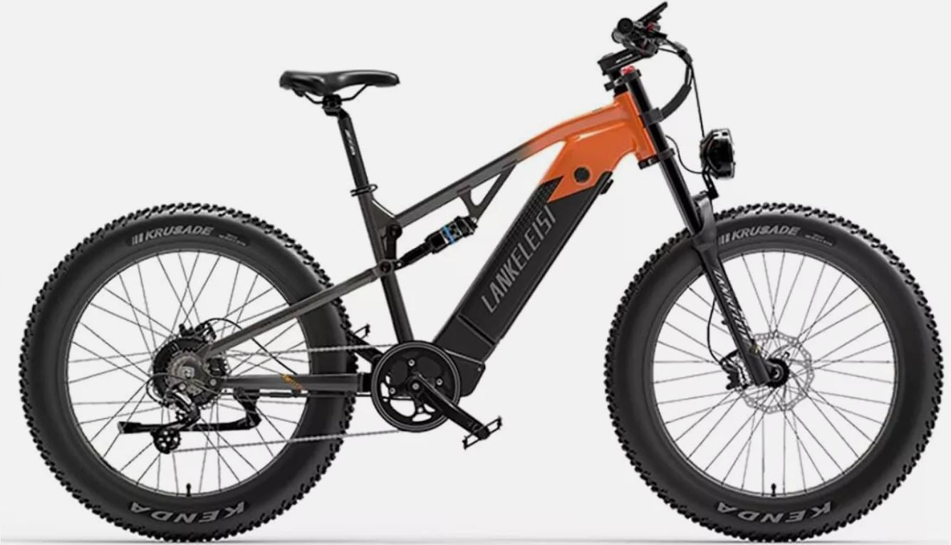 RV800 Electric Bike in black and orange design for urban riding 3