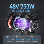 Samebike RS-A01 Electric Bike with powerful motor and removable battery 2