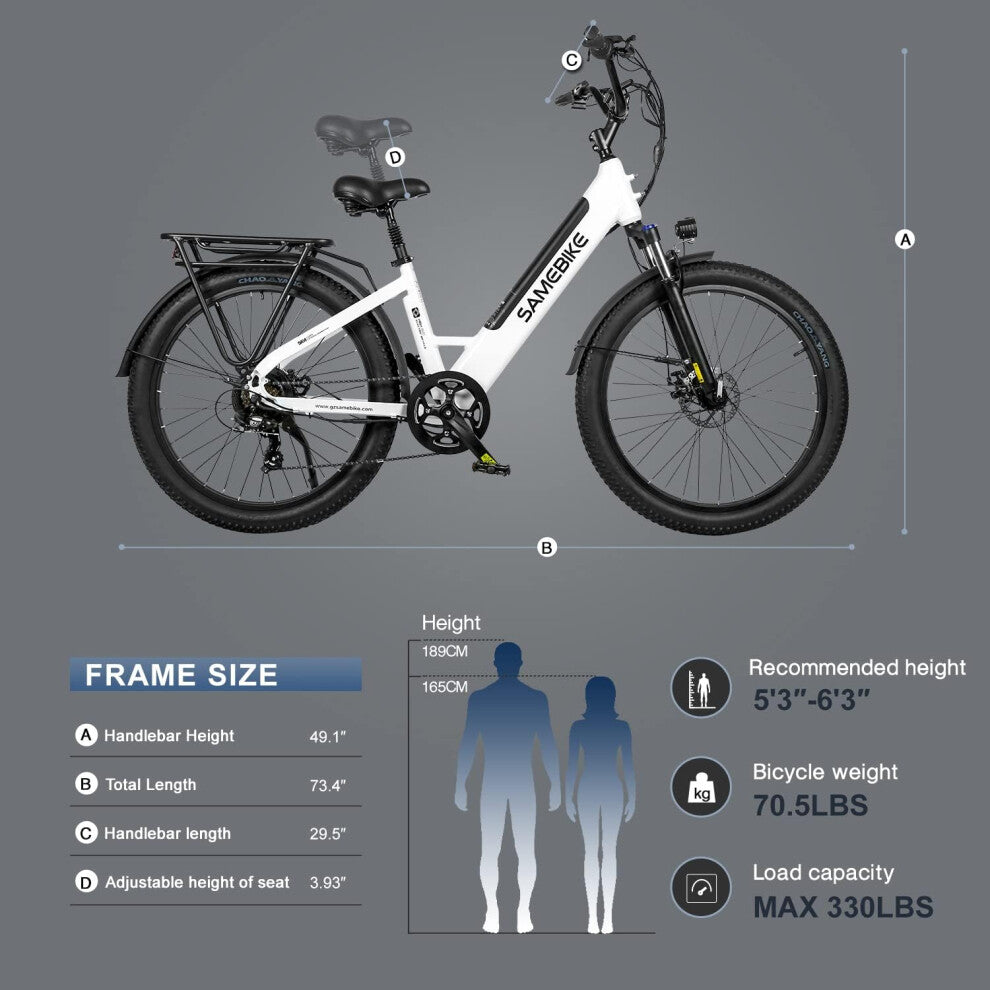 Samebike RS-A01 Electric Bike with powerful motor and removable battery 5