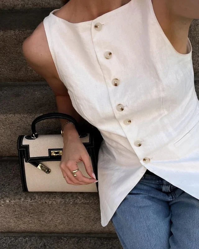 Sola Elegant Handbag with two-tone design and gold-tone hardware. 7