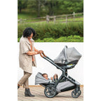 Stroller Sibling Seat Gray with Raincover 2