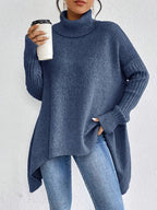 Stylish oversized turtleneck sweater with ribbed collar 6