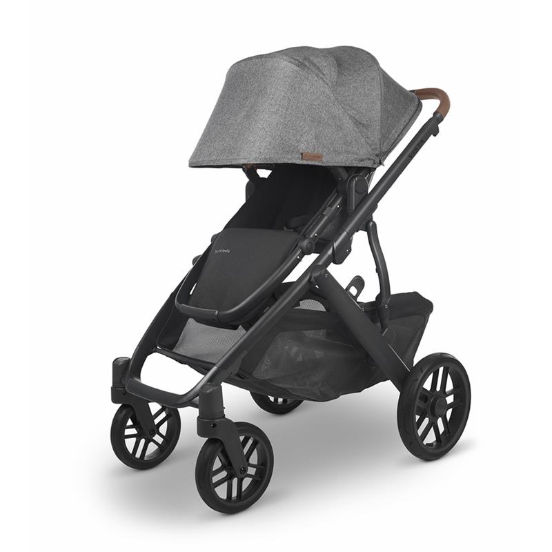 Stroller with Bassinet and Adjustable Canopy in Gray 6