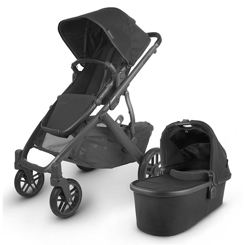 Versatile Baby Stroller in Black with Expandable Seating 3