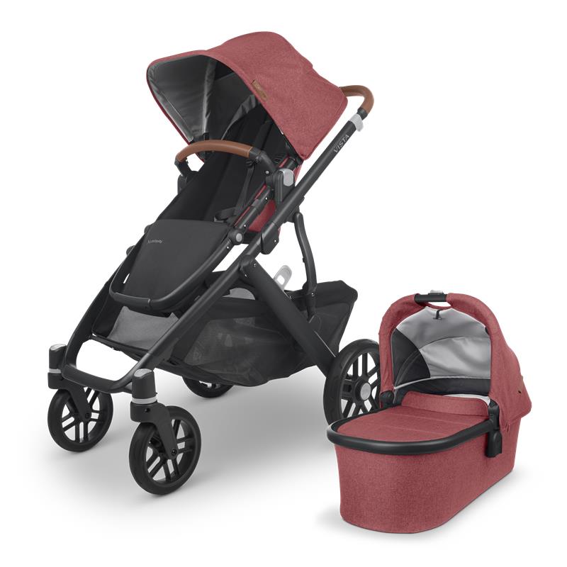 Convertible Stroller in Red with Multiple Configurations