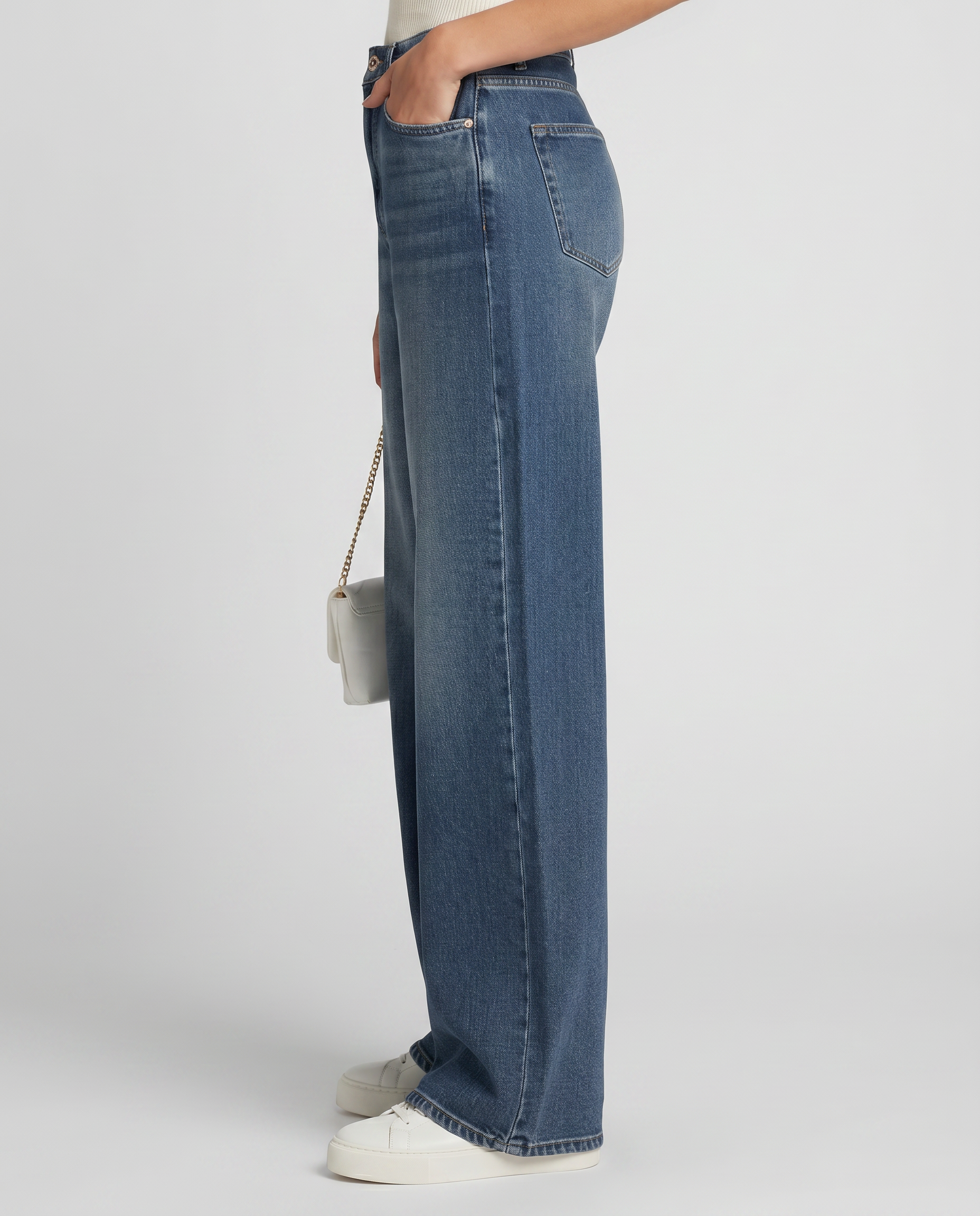 Warm Amie wide jeans with fleece lining for women 3