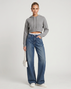 Warm Amie wide jeans with fleece lining for women 4