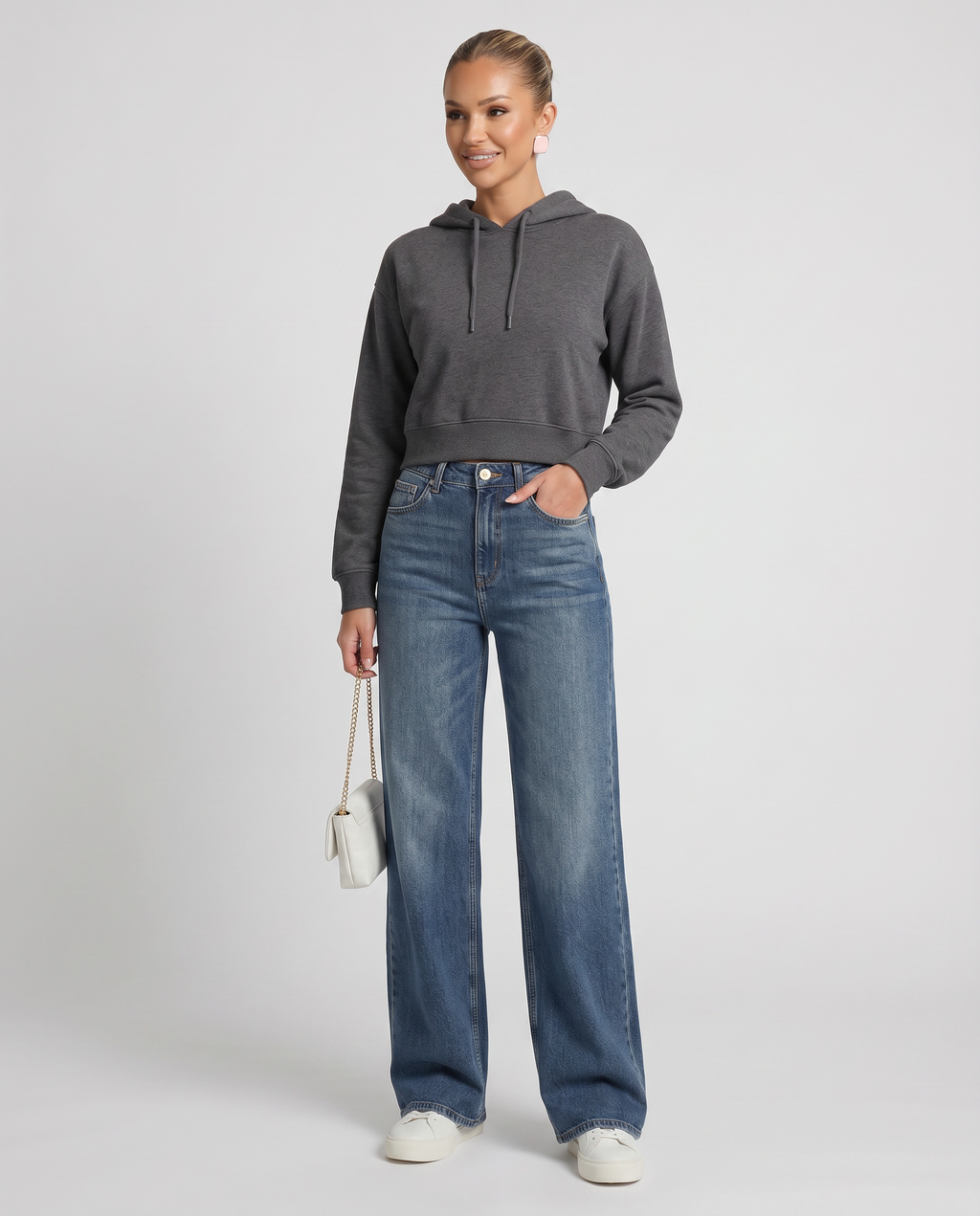 Warm Amie wide jeans with fleece lining for women 6