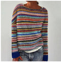 Women's Comfortable Knitted Sweater with Round Neck