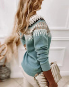 Cozy women's knitted sweater with Nordic pattern, perfect for any occasion. 3