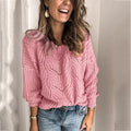 Women's Lightweight Oversized Sweater in Pink and Beige