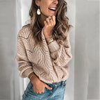 Women's Lightweight Oversized Sweater in Pink and Beige 4