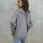 Elegant off-shoulder knitted sweater for women 3