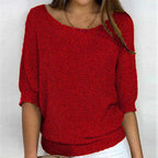 Comfortable women's sweater with boat neck design. 2