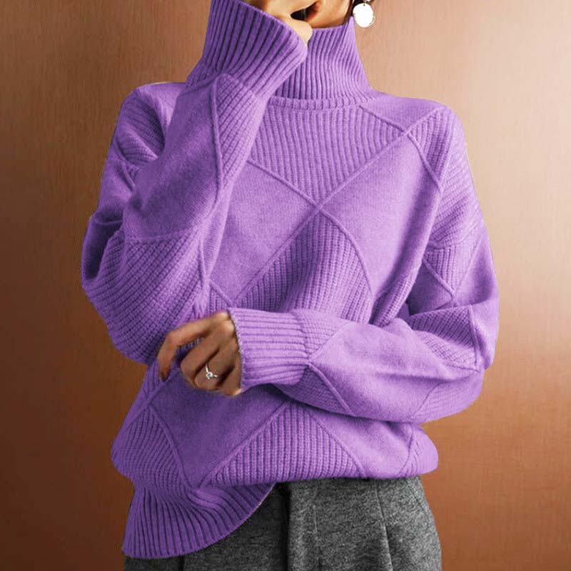 Women's Comfortable Turtleneck Sweater in soft knit fabric 10