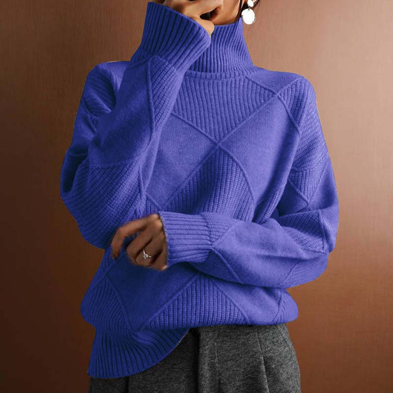 Women's Comfortable Turtleneck Sweater in soft knit fabric 11